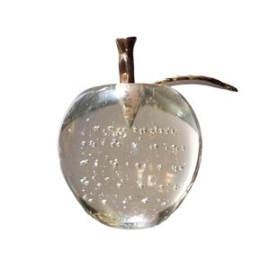 VINTAGE Glass Apple Paperweight
